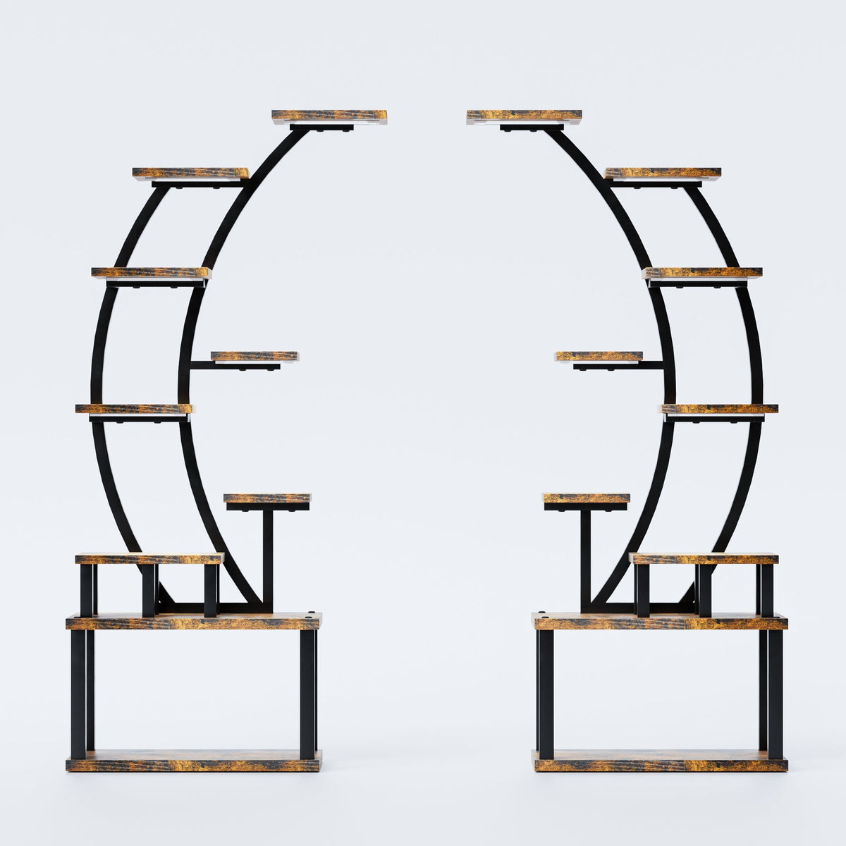 Indoor Plant Stand with Grow Lights - 63" Tall Metal Shelf