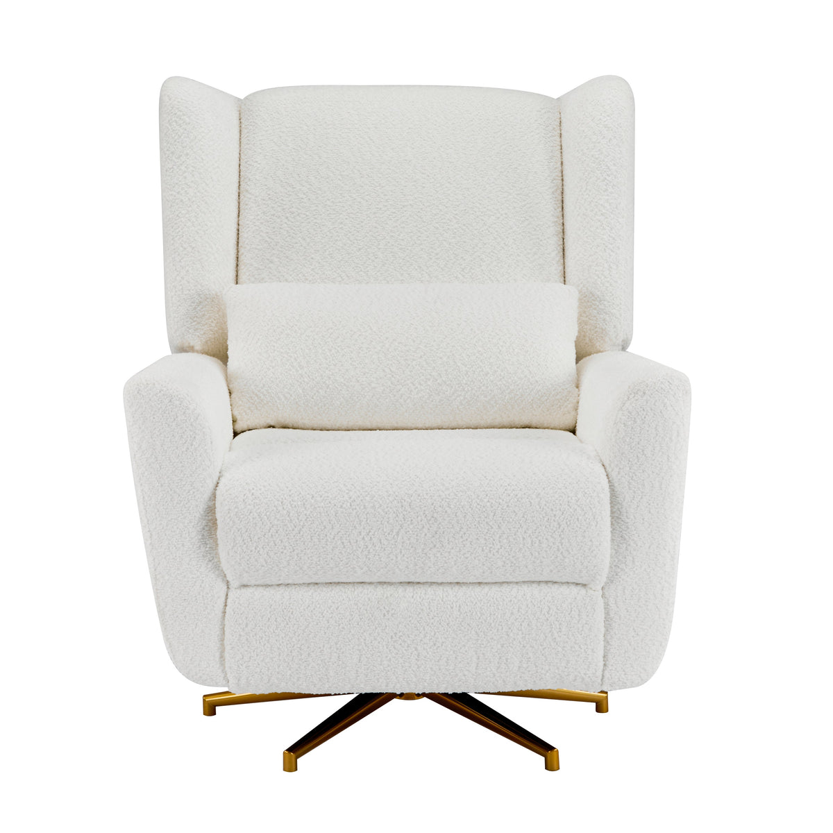 Power Recliner Chair Swivel, Boucle Upholstered