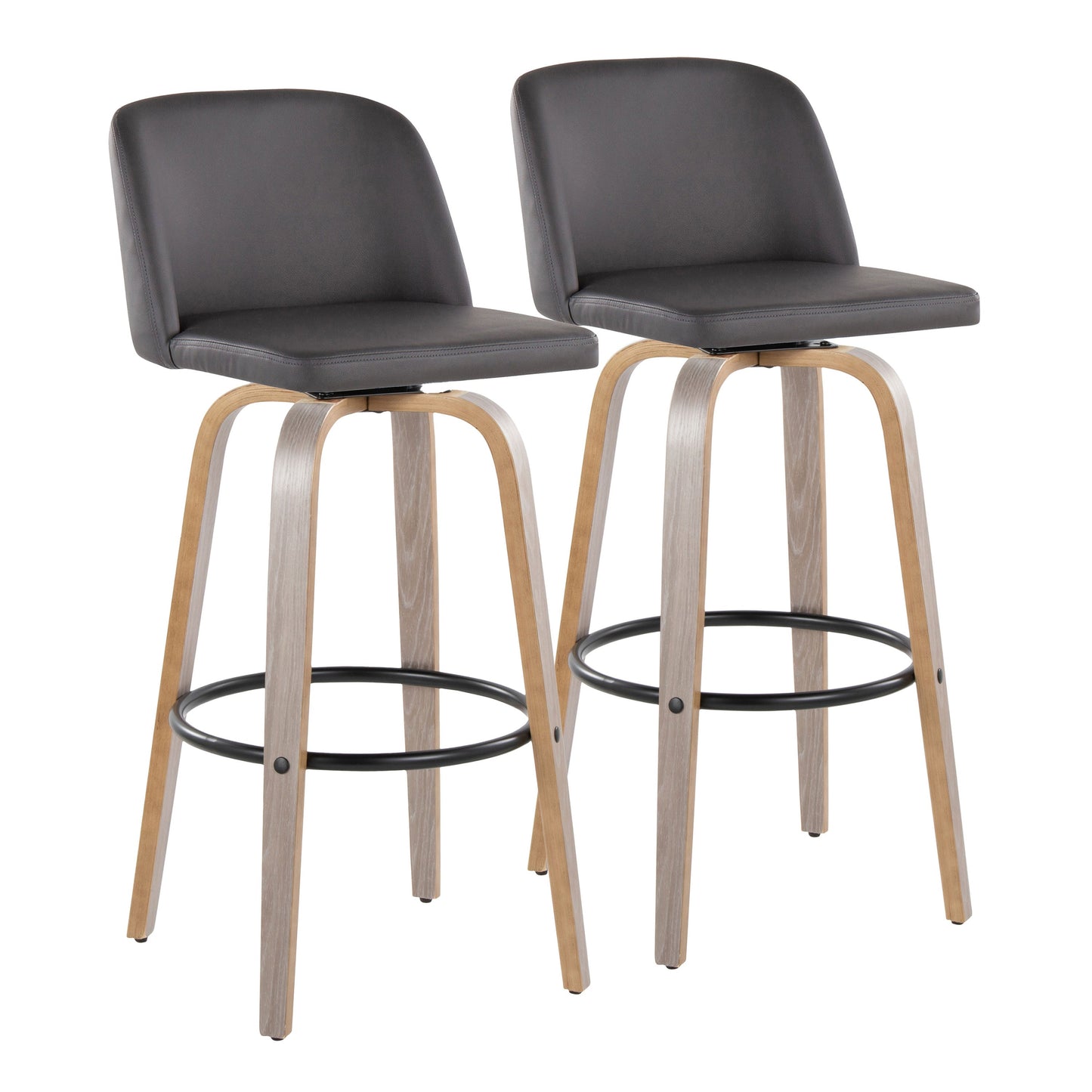 30" Contemporary Fixed-Height Barstool with Swivel in Light