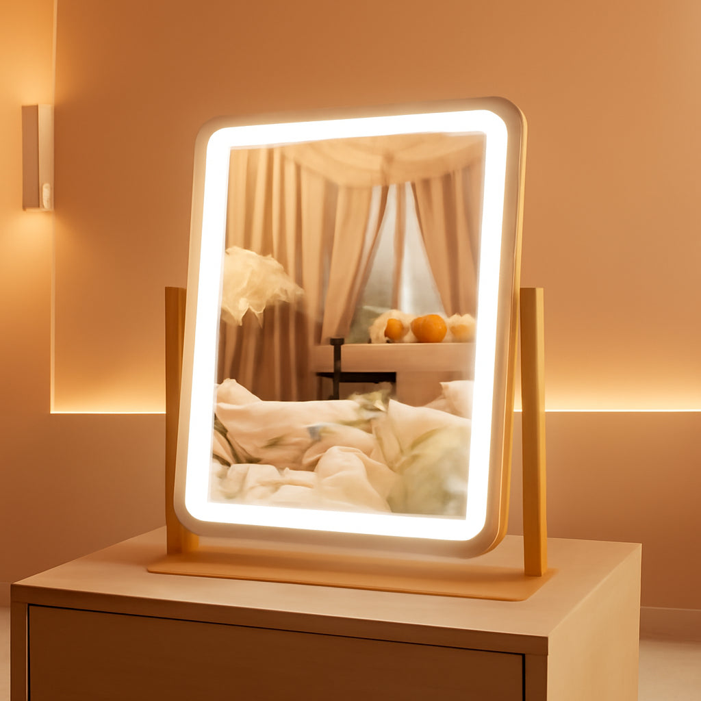 Vanity Makeup Mirror With Lights 12.6x15 Gold Touch Control
