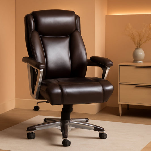 Big Tall Executive Office Chair With Lumbar Support Brown