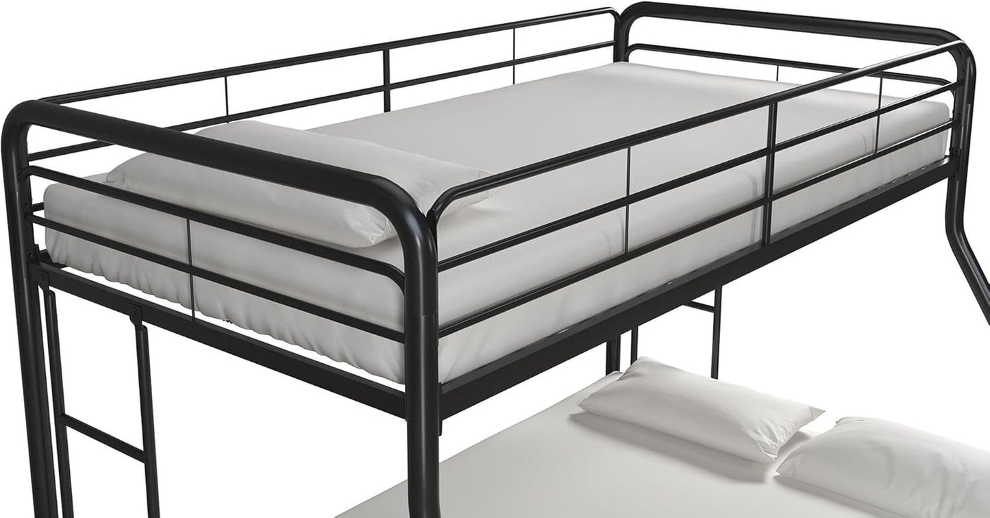 Dusty Metal Bunk Bed Frame Twin Over Full Black Finish