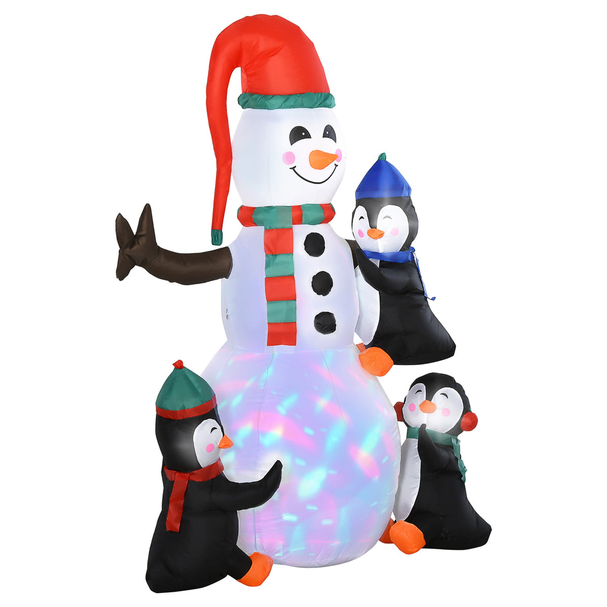 HOMCOM 6' Christmas Inflatables Snowman with Penguins