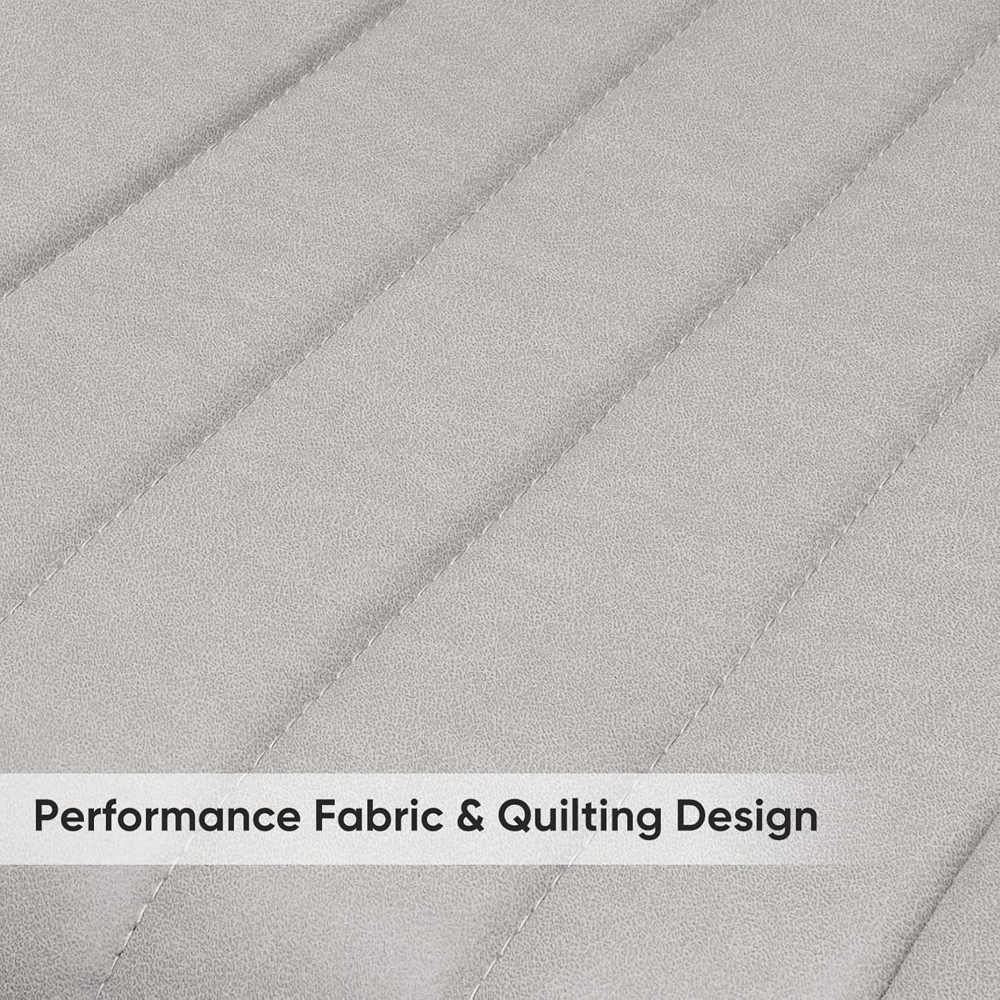 Grey Upholstered Dining Chairs Set Of 4 With Thick Cushions And Metal Legs