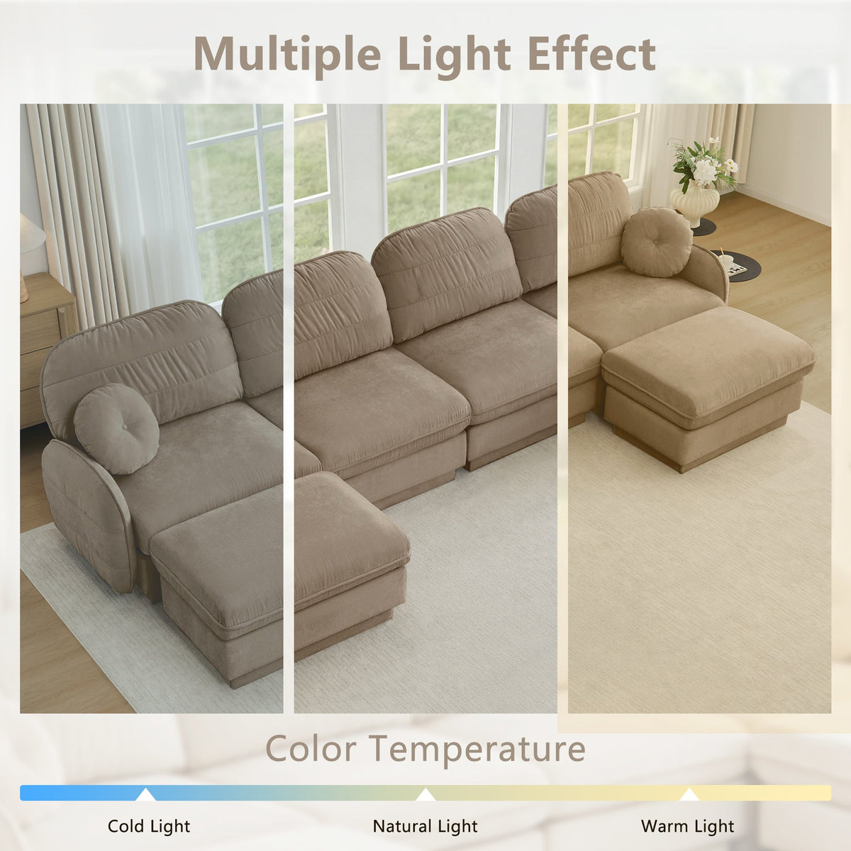 105" Chenille Cloud 3-Seater Sofa