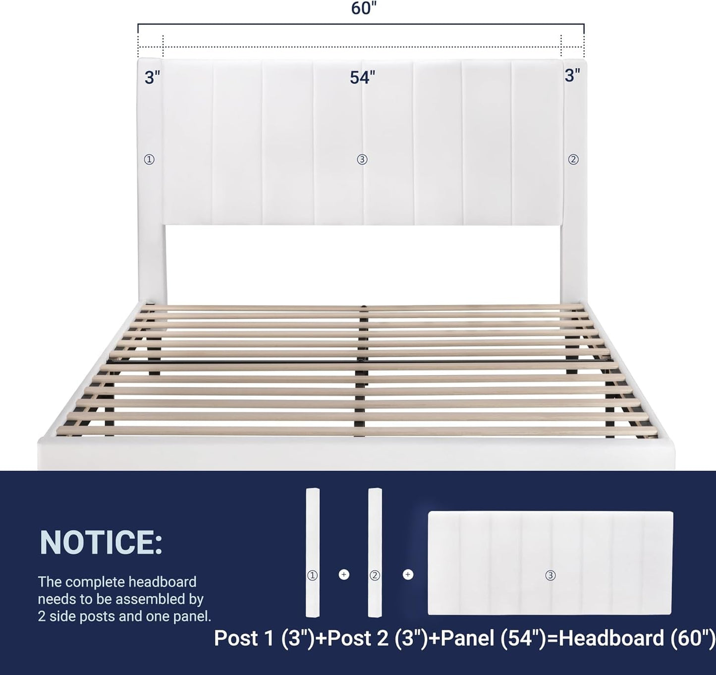 Queen Velvet Upholstered Bed Frame With Tufted Headboard