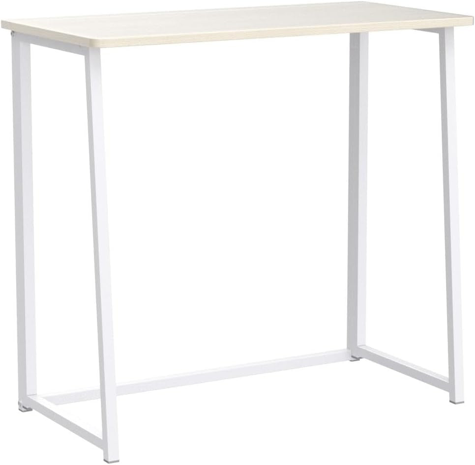 Folding Desk 31.5 Inch Oak Wood Small Space Computer Table