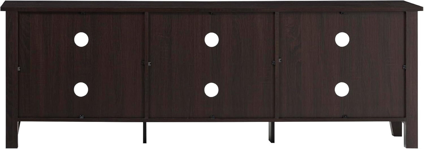 70 Inch TV Stand Espresso Finish With Adjustable Shelves