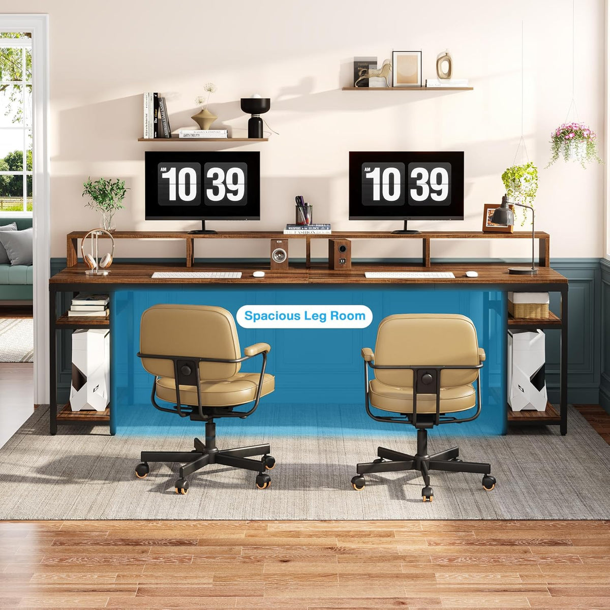 78" Two-Person Desk with X-Legs