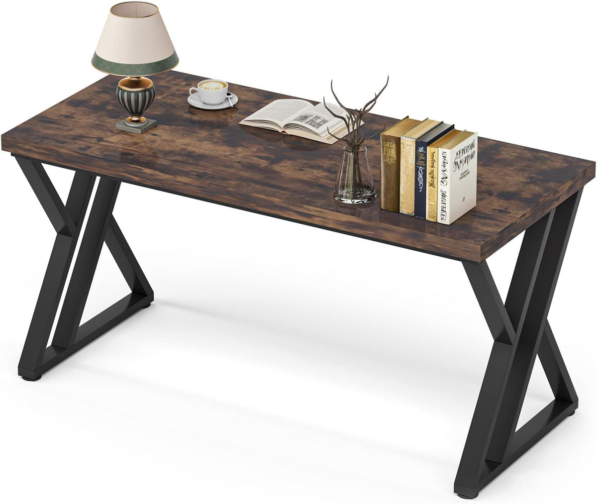 55 Inches Modern Writing Desk with Z-Shaped Metal Legs
