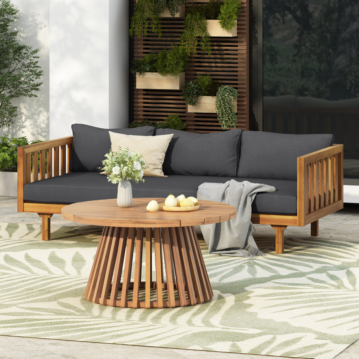 Claremont 3 Seater Daybed and Acacia Wood Table Set