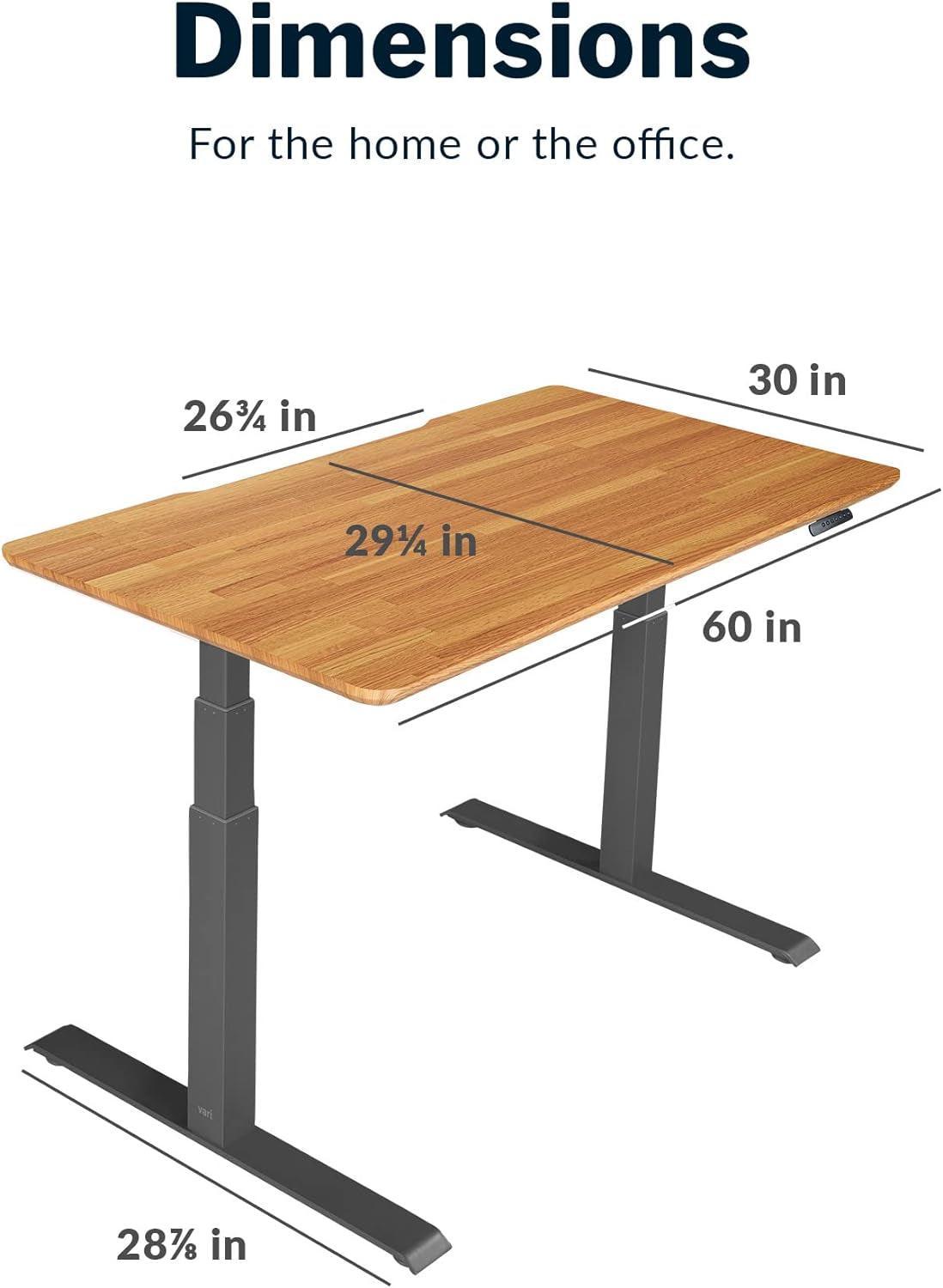 Electric Standing Desk 60 Inch With Butcher Block Top