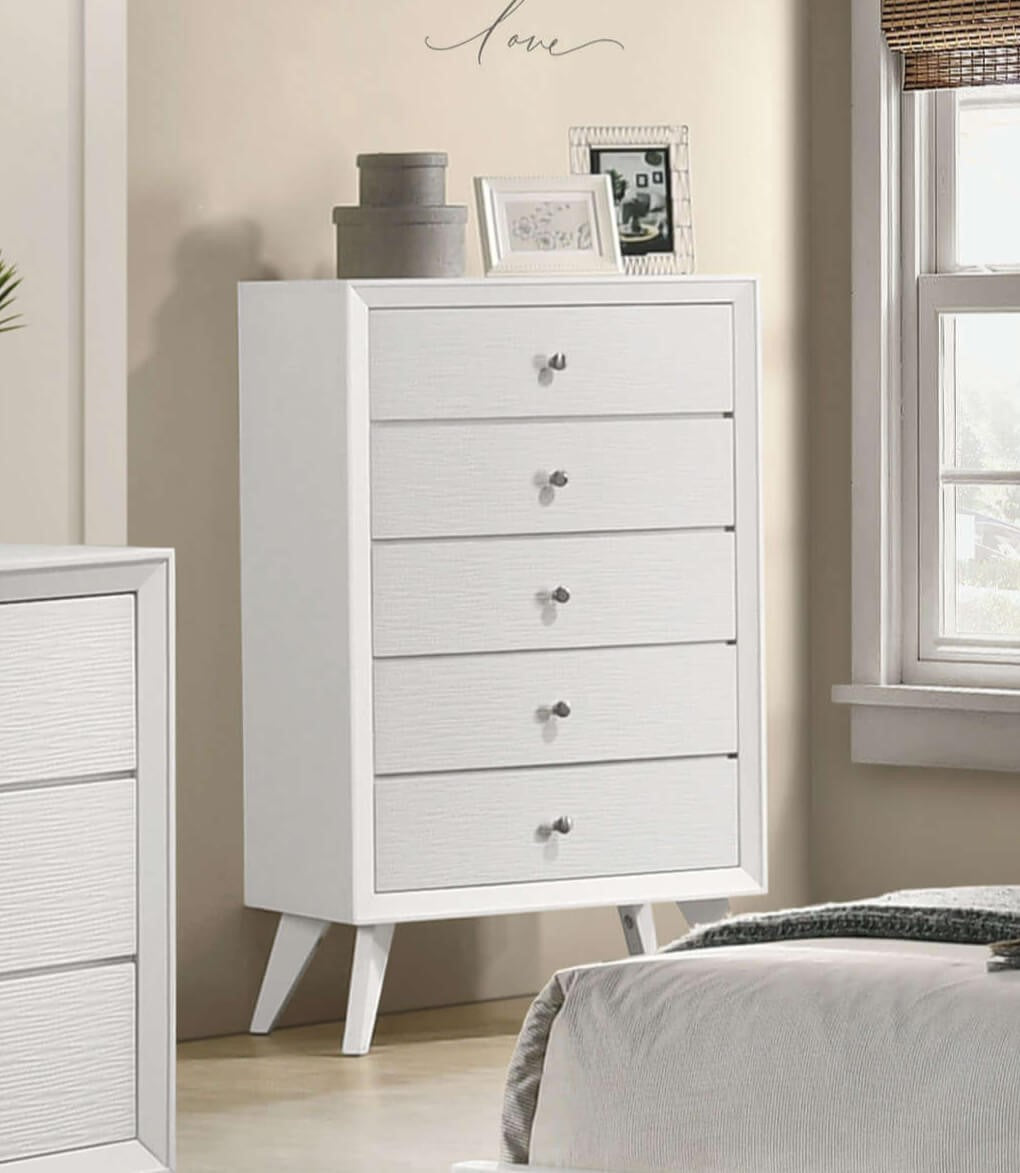Contemporary Style 1pc Chest with Wave Texture