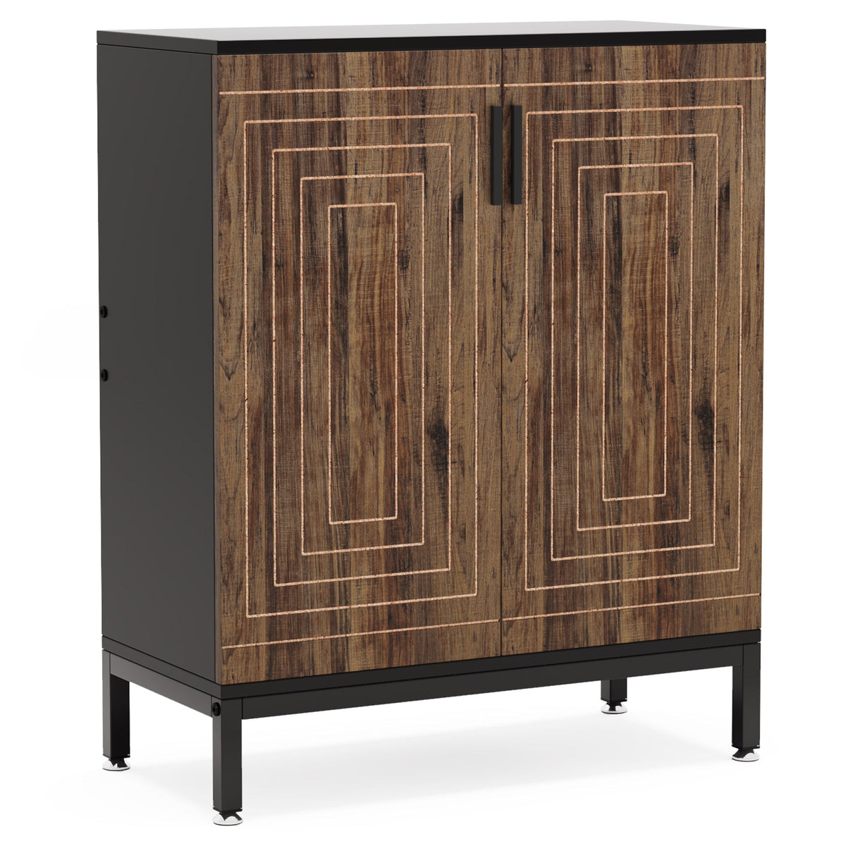 31.5 Inches Brown & Black Shoe Cabinet