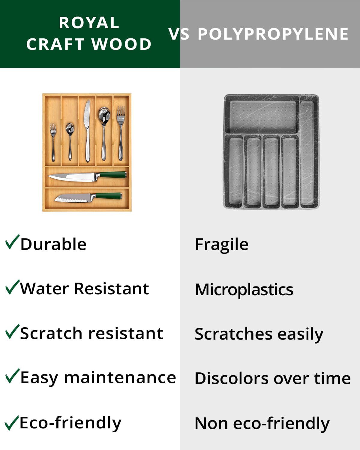 Basic Silverware Drawer Organizer, Natural