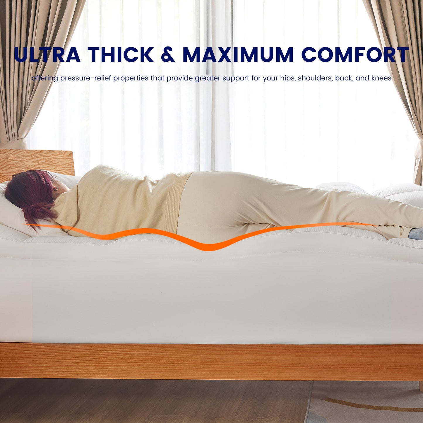 Extra Fluffy Mattress Pad Deep Pockets White