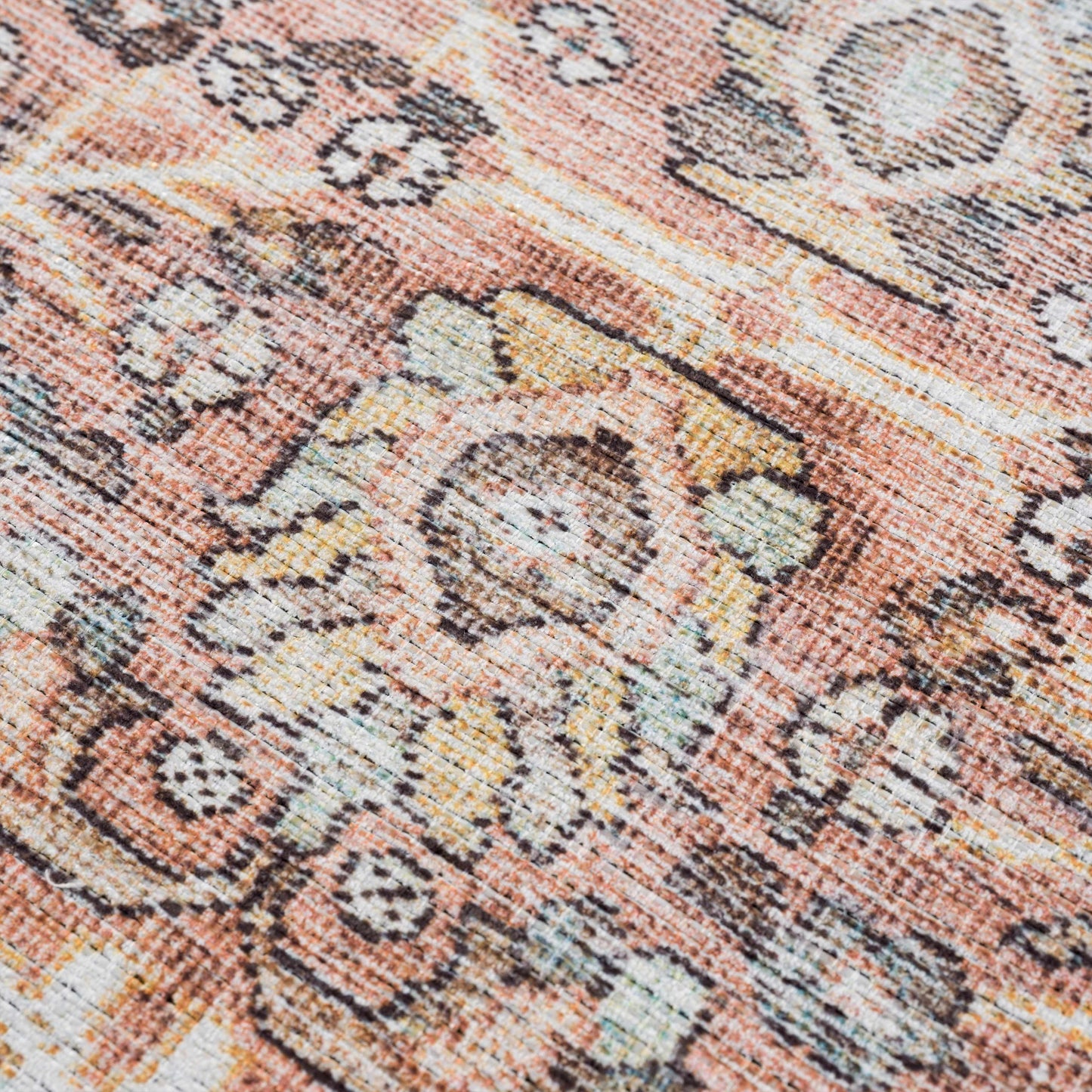 Urpi Rose & Brown Washable Area Rug