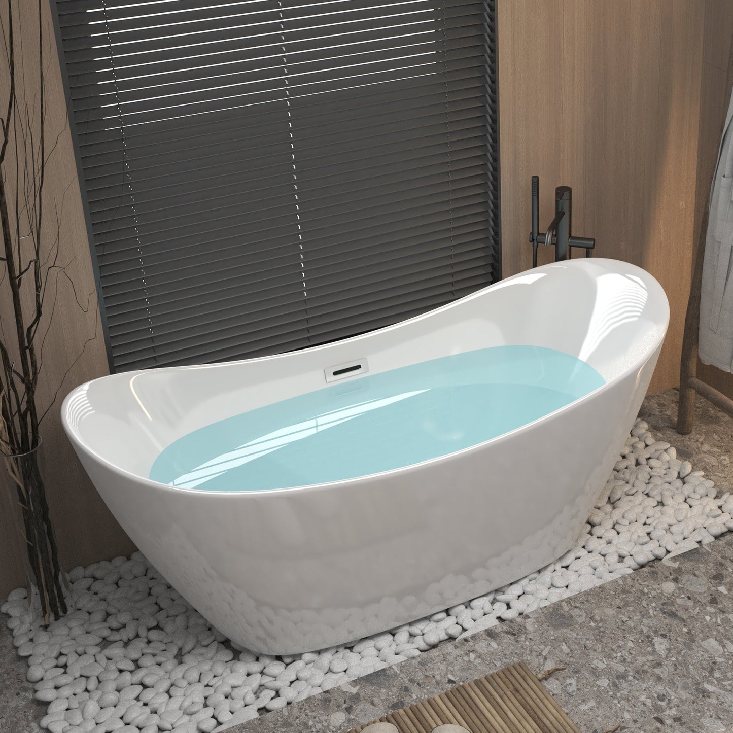 59" Acrylic Freestanding Tub - Gloss Finish