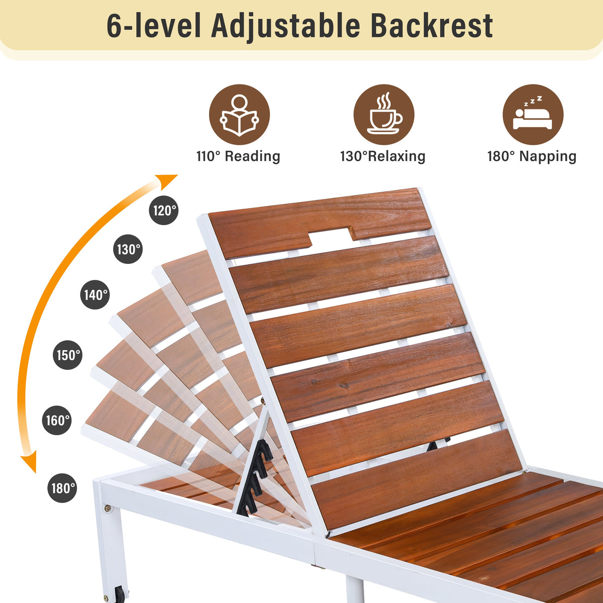 Outdoor Chaise Lounges with Adjustable Backrest