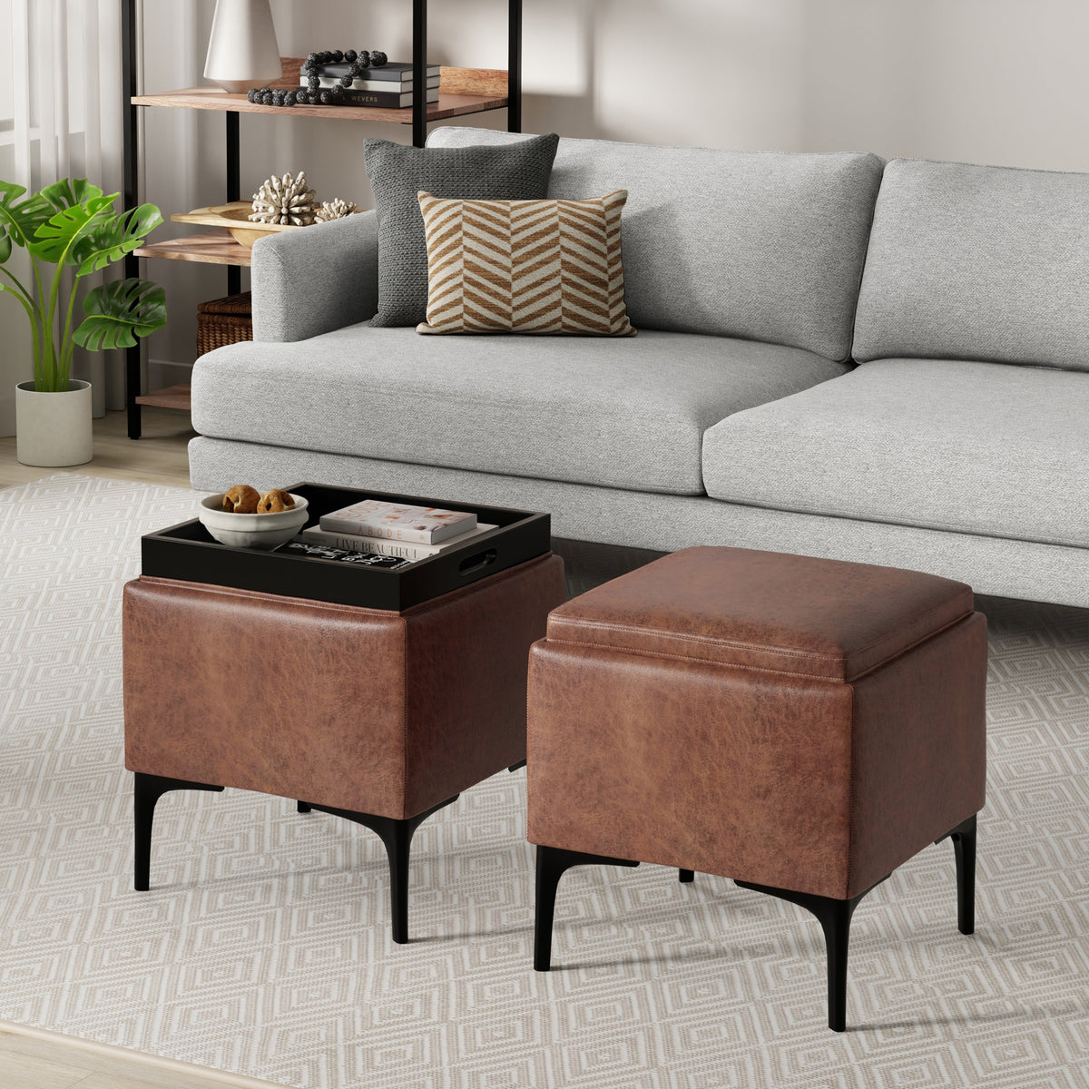 Natasha Storage Ottoman with Tray