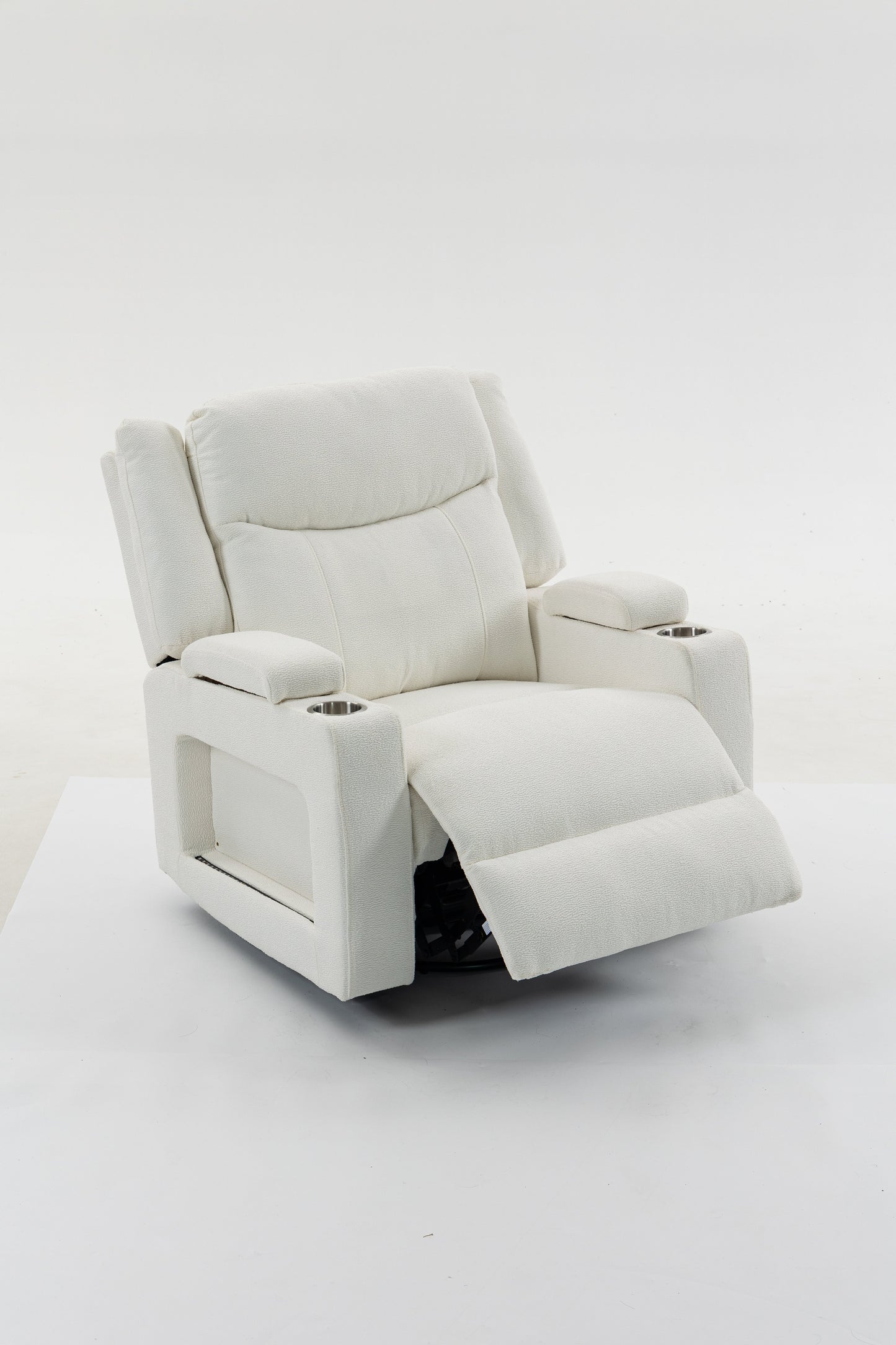 Extra Wide Power Recliner Chair 270° Swivel with Heat Massage