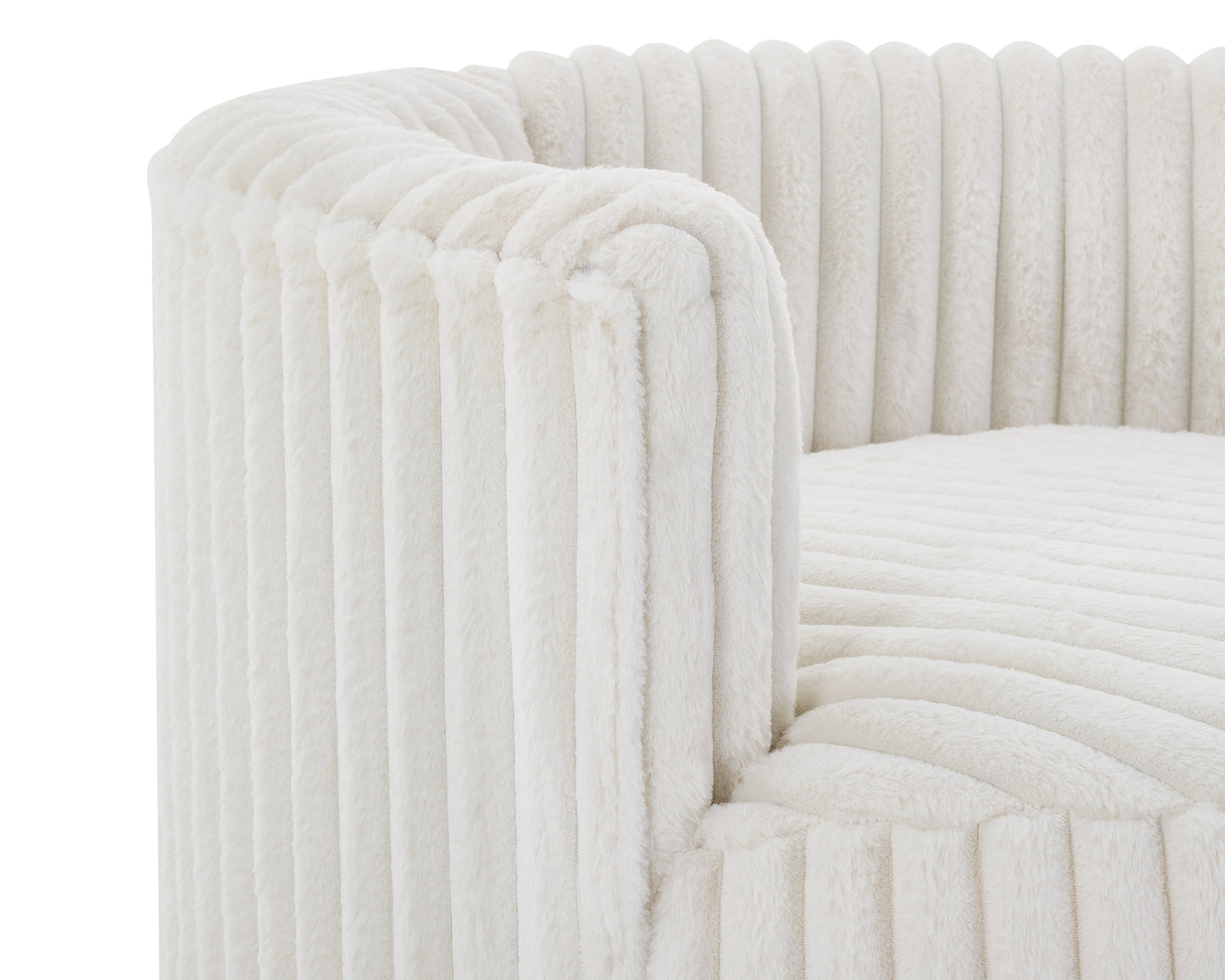 Malna Plush Wide Wale Corduroy Upholstered Barrel Accent Chair