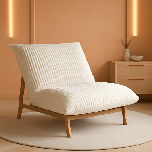 Modern 47.24 Inch Beige Oversized Chaise Lounge Chair