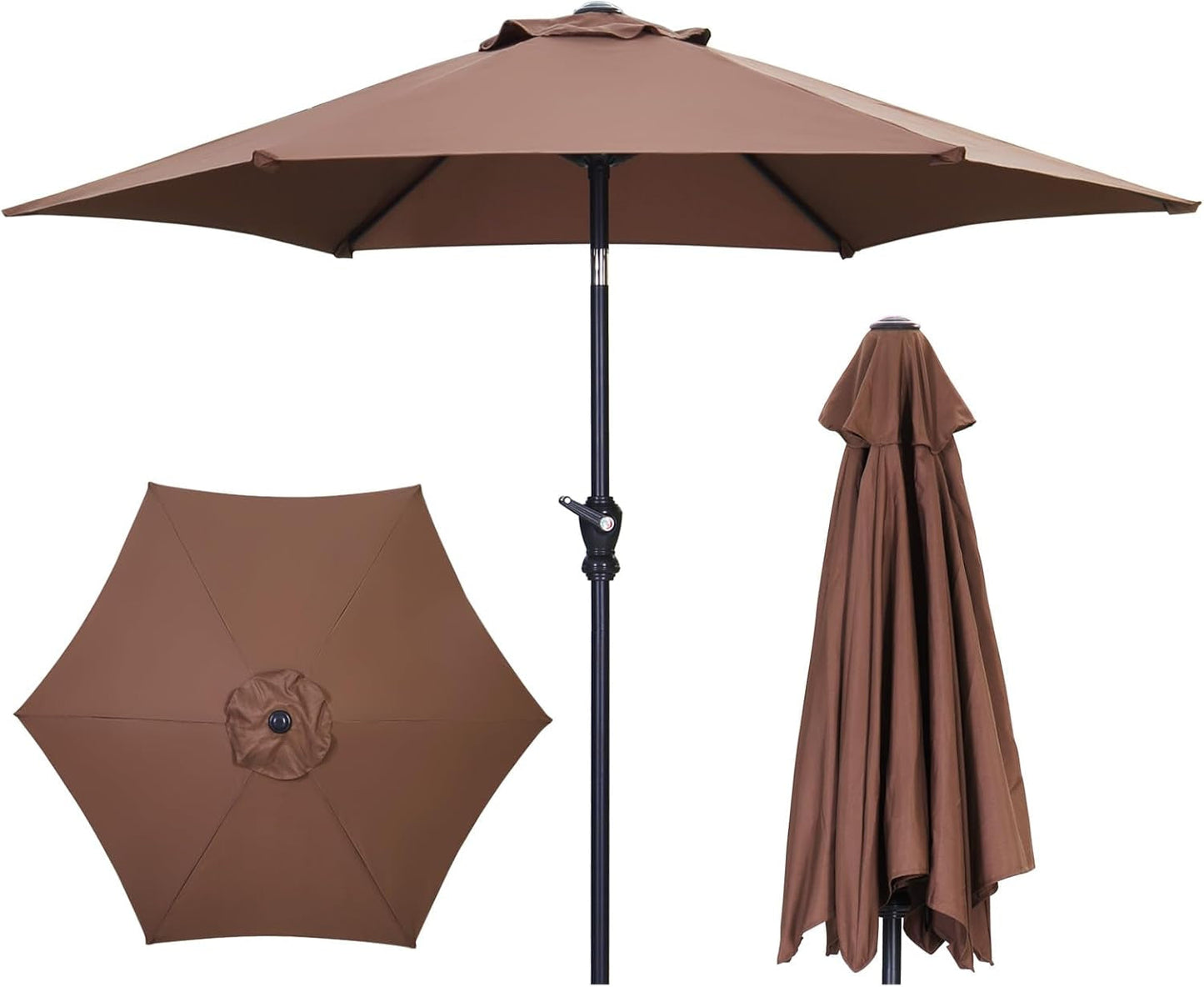 7.5 Foot Aluminum Patio Umbrella Tilt Crank Outdoor Shade
