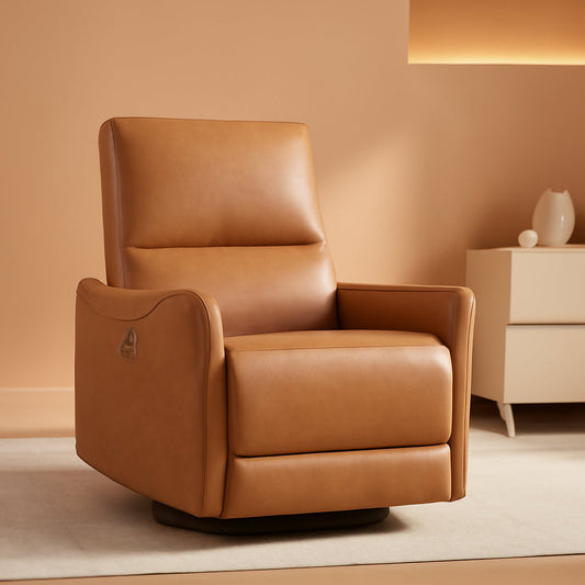 Power Recline Swivel Recliner With Lumbar Support For Living Room