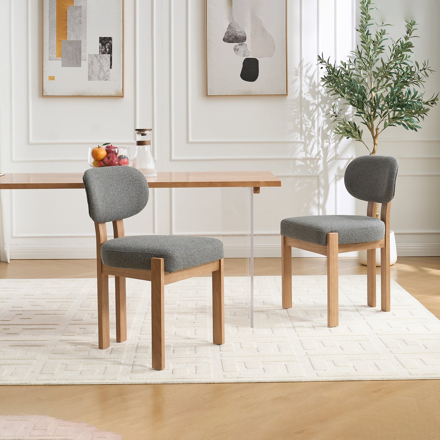 Wooden Dining Chairs Set of 2