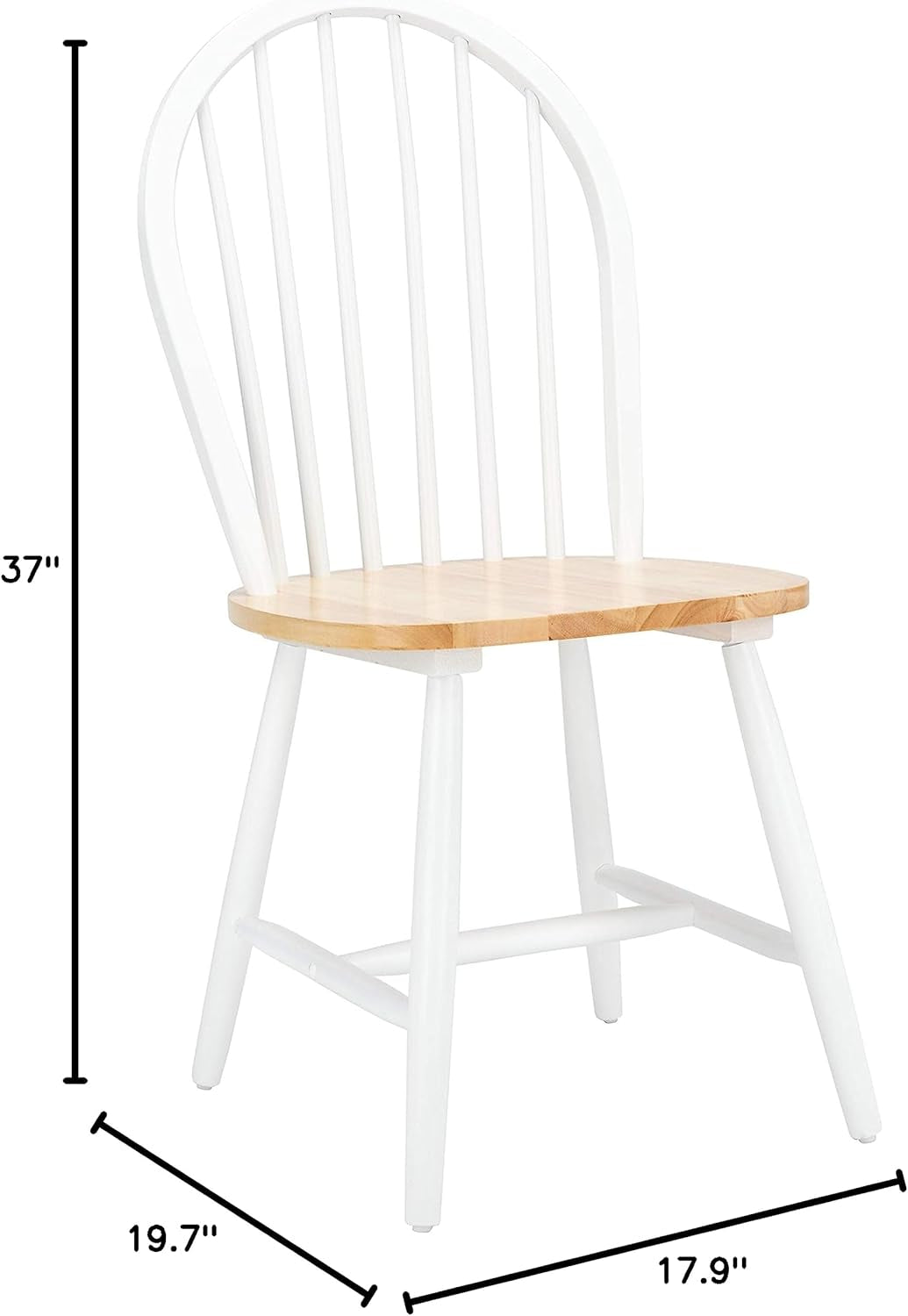 Farmhouse 18 Inch Black Spindle Back Dining Chairs Set Of 2