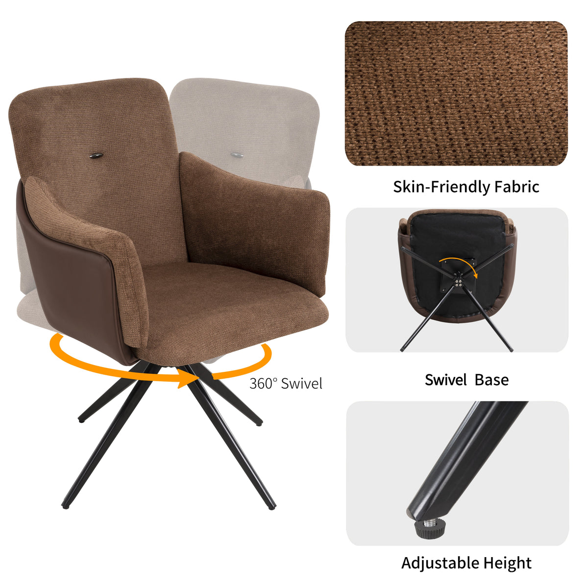 360° Swivel Home Office Desk Chairs Set of 2