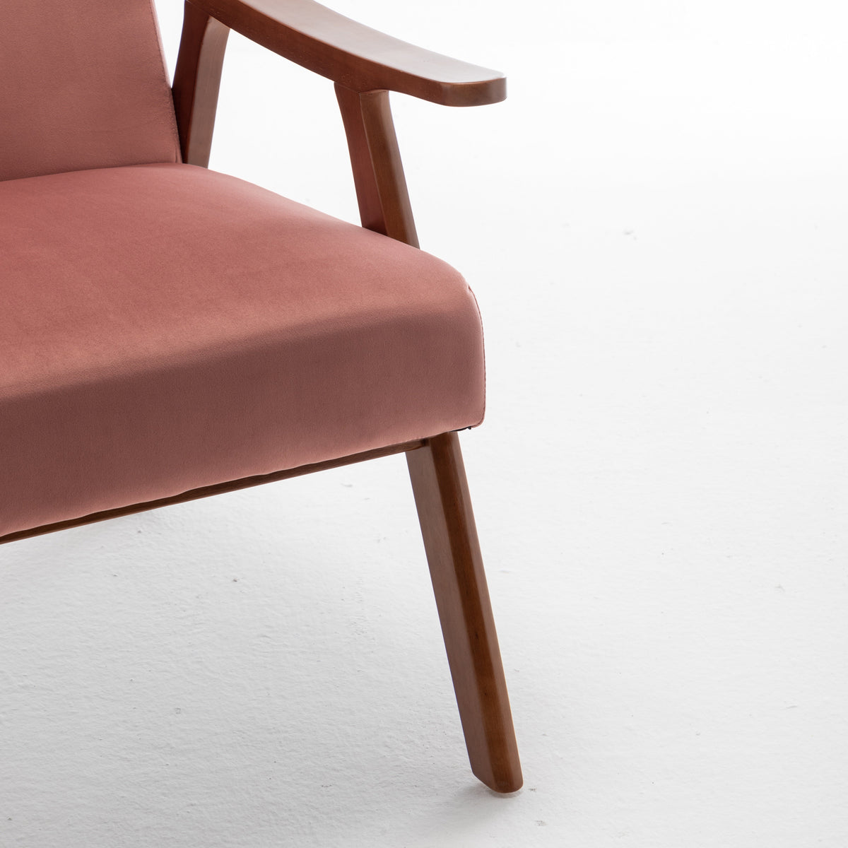 Accent Chair with Velvet Upholstery and Solid Wood Frame