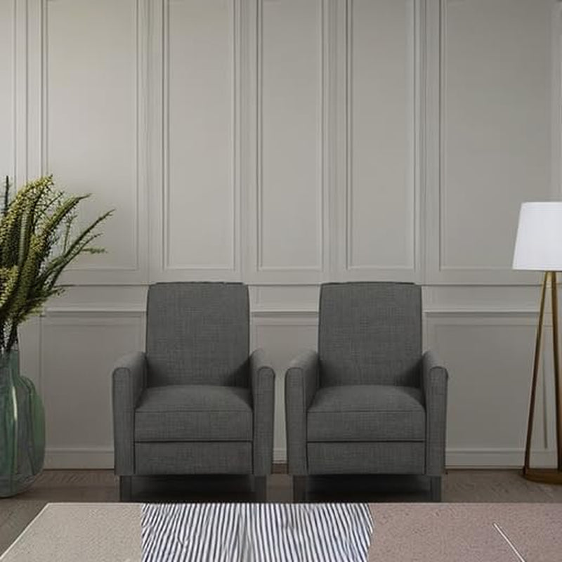 Emmie Fabric Recliner Set Of 2 Moss Gray Recliners