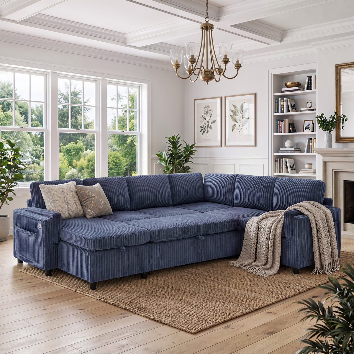 Convertible Sofa Bed Pull Out Sofa Bed 111" Sectional Sofa