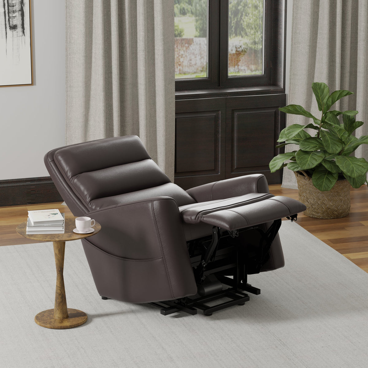Faux Leather Power Lift Chair in Bentley