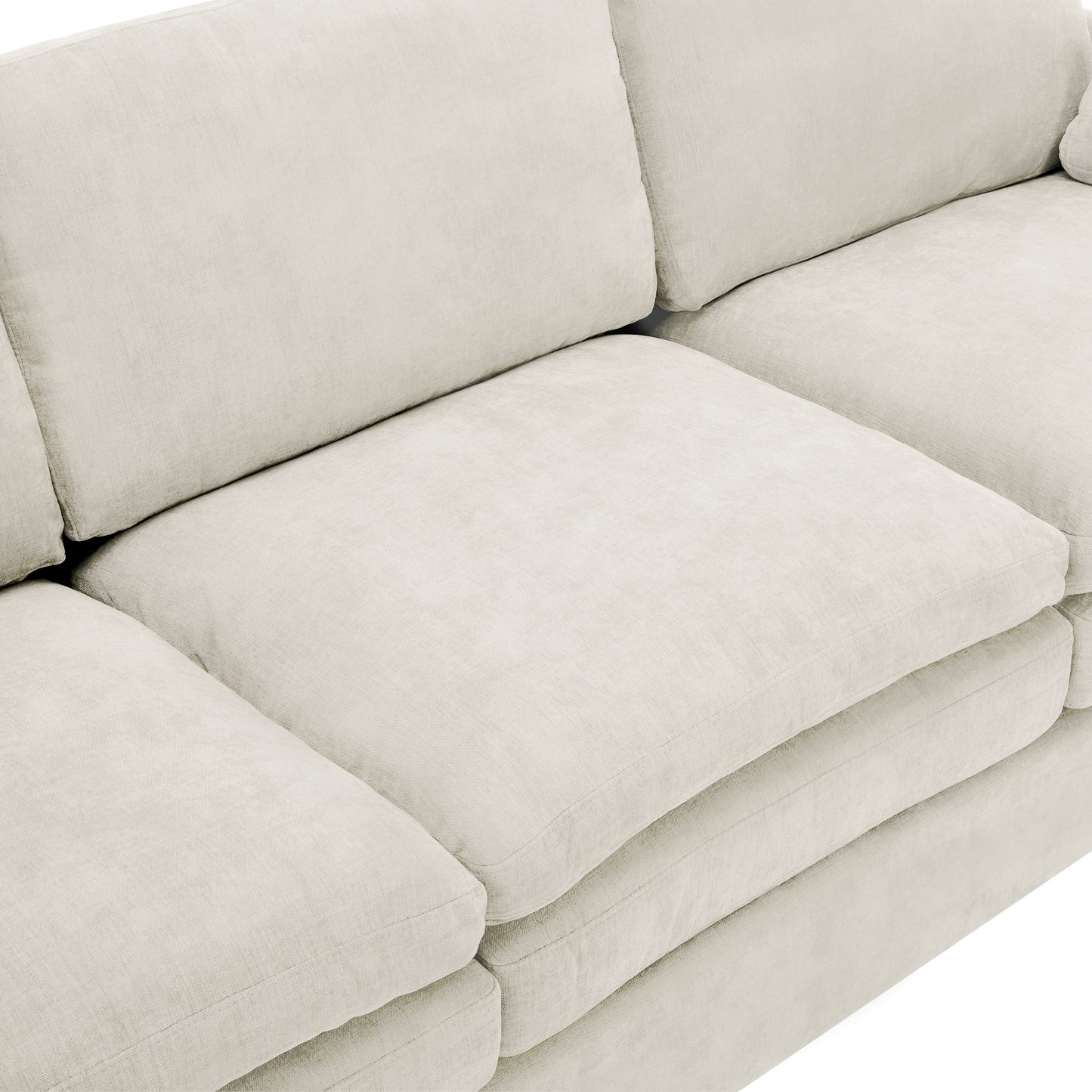 Cozy Upholstered 3-Seater Sofa with Plush Double Cushion and Ergonomic Design