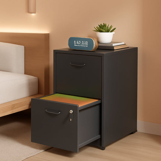 2 Drawer Filing Cabinet With Lock For Home Office Durable Vertical File Cabinet Storage