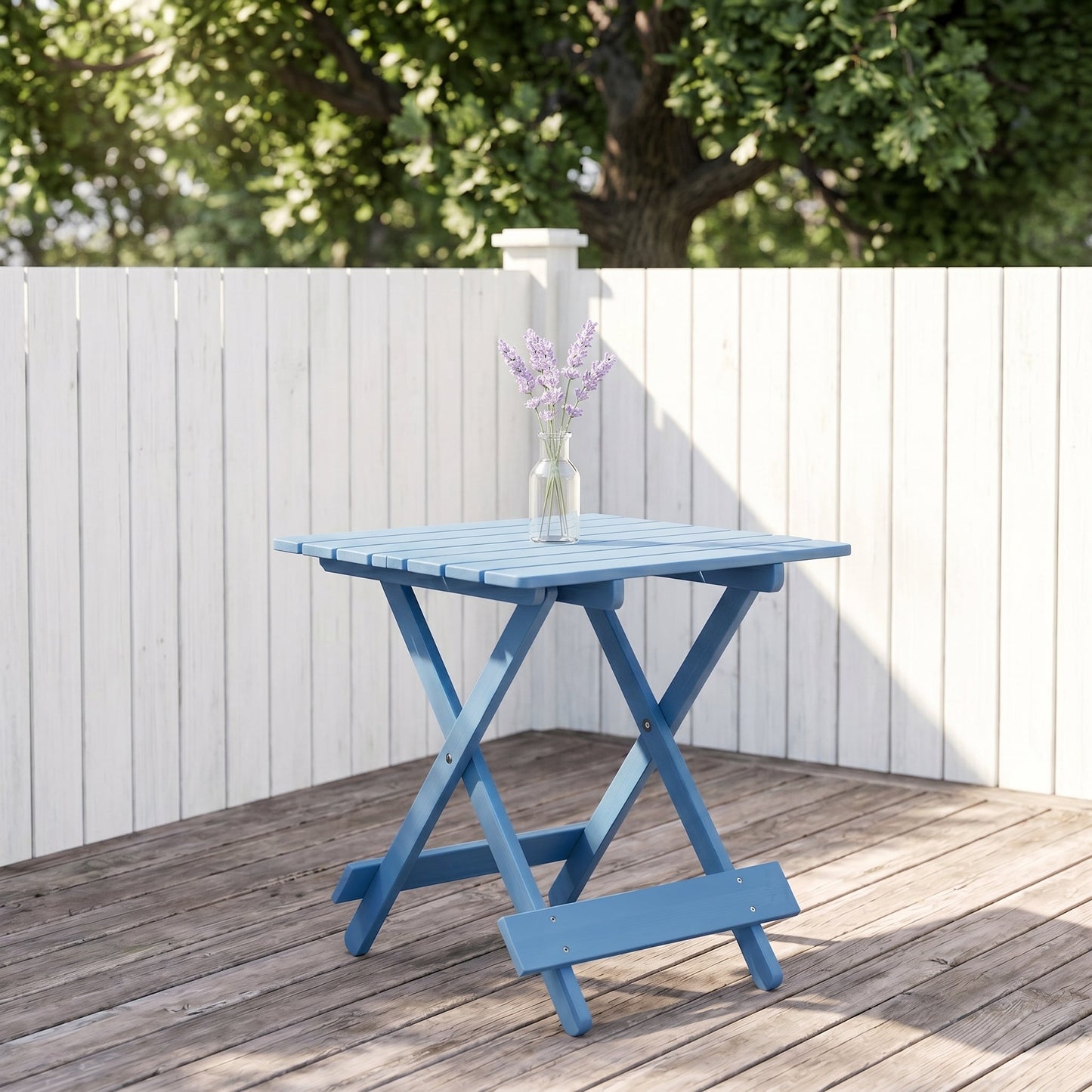 Folding Square Table Patio Outdoor Solid Wood Table