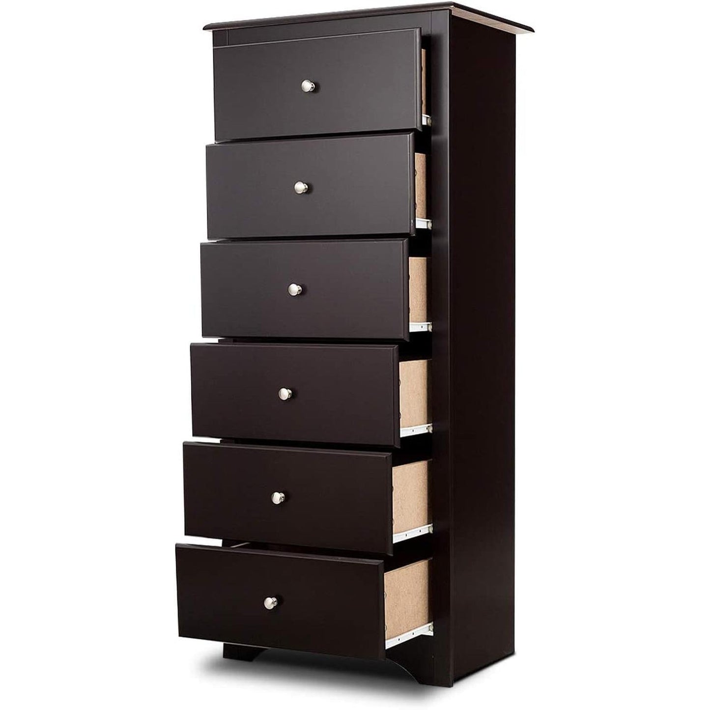 Brown Wood 6 Drawer Dresser For Bedroom Storage Unit
