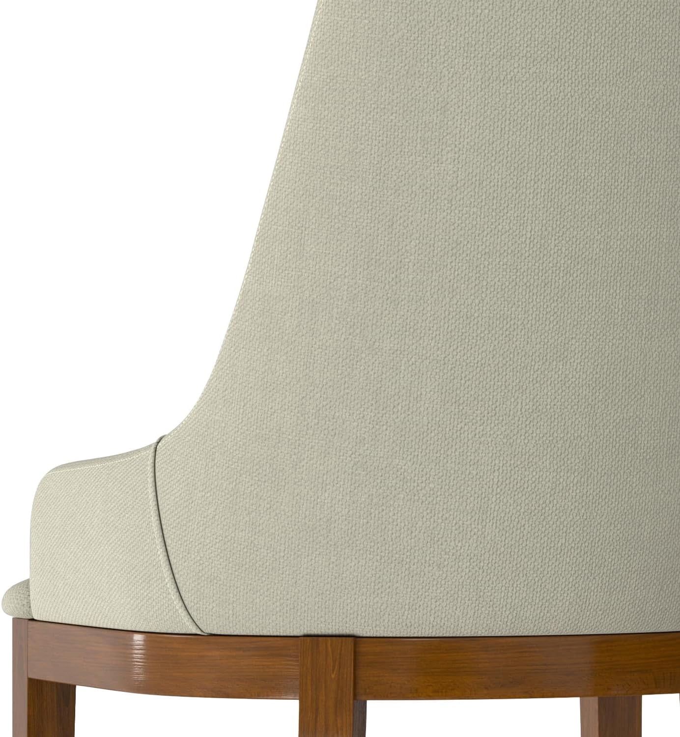 Stephanie Contemporary Dining Chair Set Of 2 In Natural Linen Look Fabric