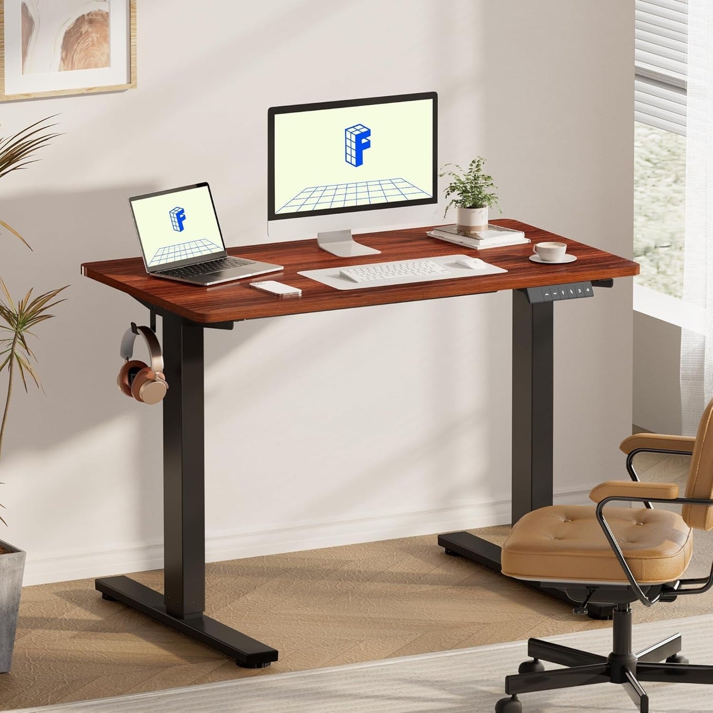 Electric Height Adjustable Standing Desk 48x24 Home Office