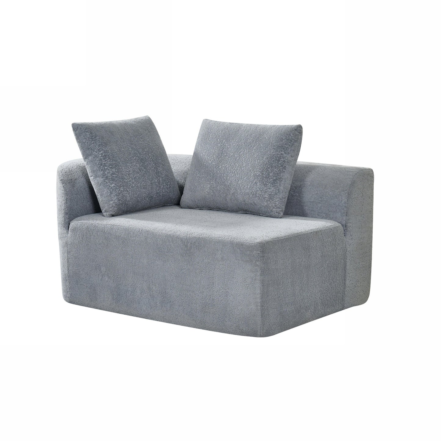 116' Modern Curved Sectional Sofa with High-Density Fully Compressed Sponge and Chaise Lounge, Pearl Upholstery, 2-Piece Set, Fully Assembled Right Hand Facing, Perfect for Living Room, Lounge