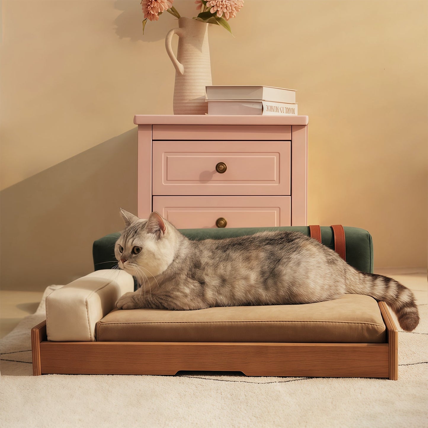 Modern Wooden Pet Bed for Cats & Dogs