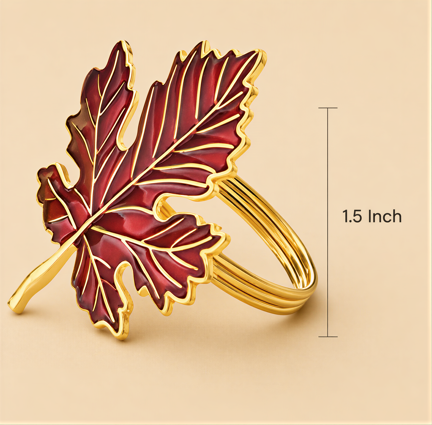Gold Maple Leaf Napkin Rings – Elegant Rust Resistant Table Decor Accessories