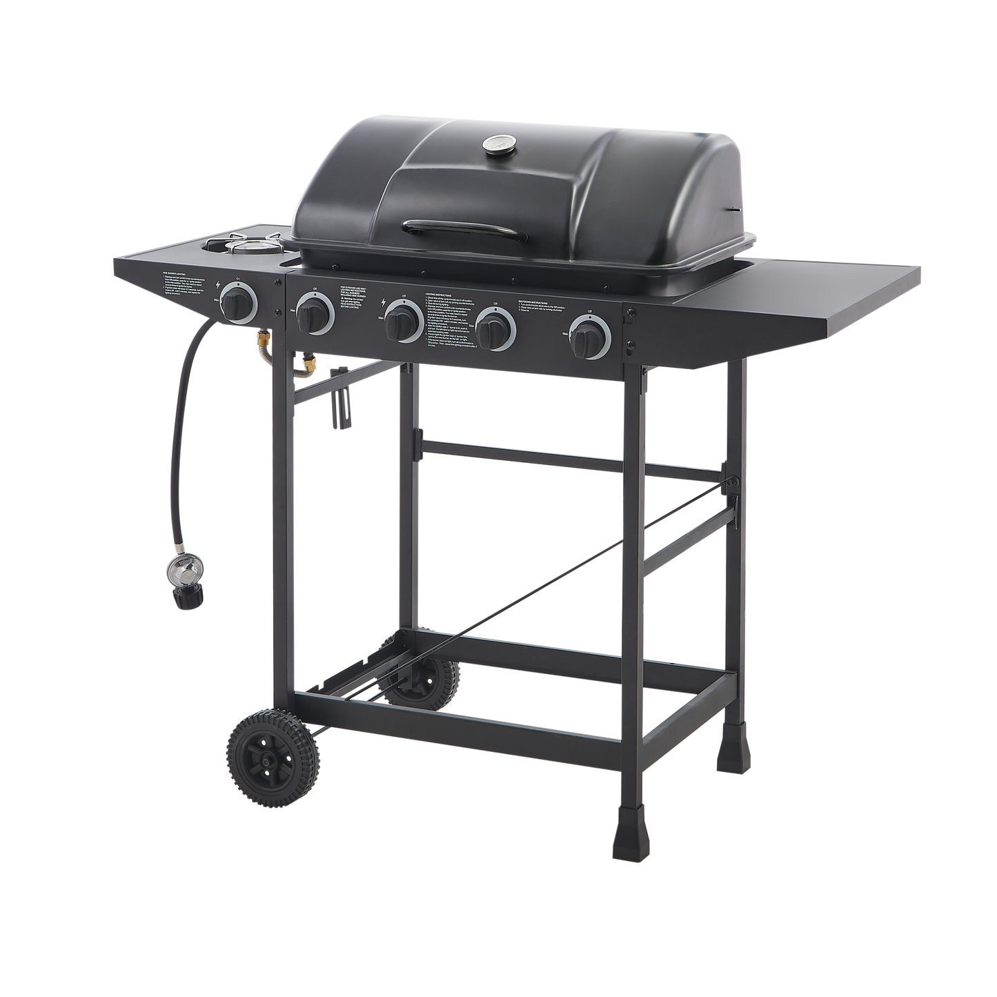 4 Burner BBQ Propane Gas Grill with Side Burner
