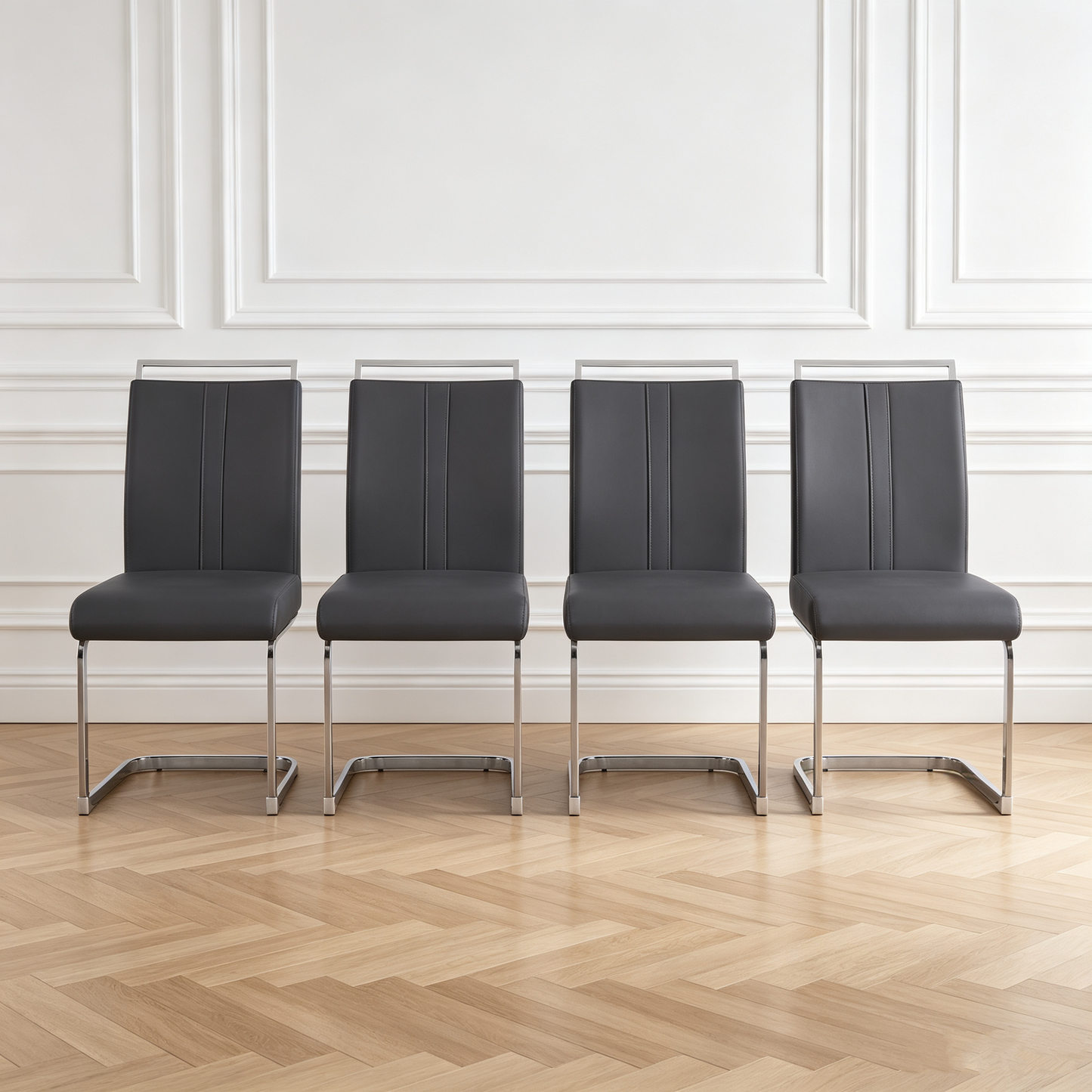 Modern PU Faux Leather Dining Chairs Set of 4
