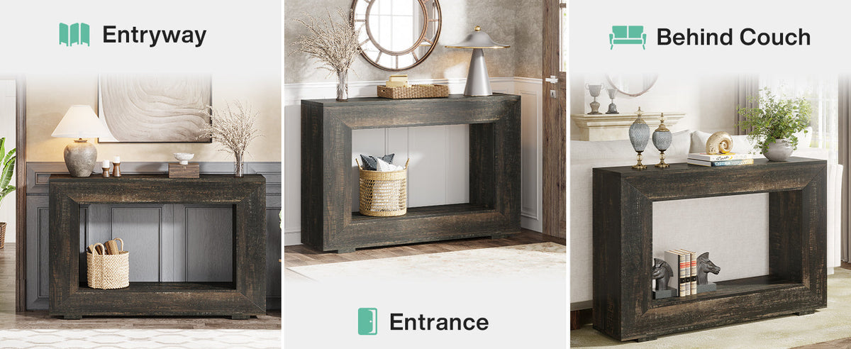 47" Farmhouse Console Table with Storage