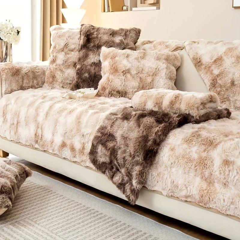 Luxurious Gradient Velvet Sofa Cover