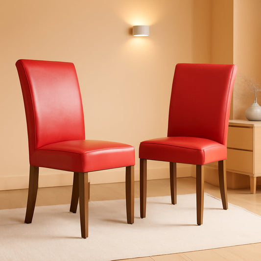 Firebrick Red Padded Dining Chairs For Dining Room
